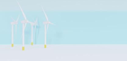 wind turbine, renewable energy, power generation, clean energy, 3d illustration photo