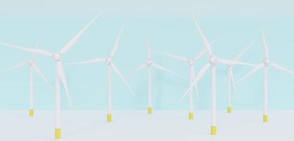 wind turbine, renewable energy, power generation, clean energy, 3d illustration photo