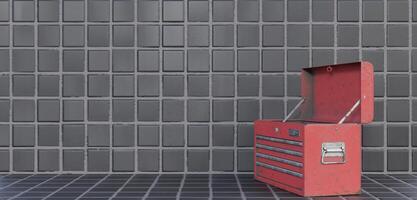 Mechanic tool box, open box, multi purpose box 3D illustration photo