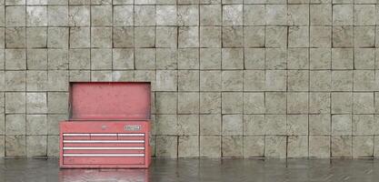 Mechanic tool box, open box, multi purpose box 3D illustration photo