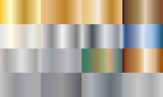 Collection of Gradien Metal Colors, Metal Gradient , Metal Gradients, Golden Metal Gradients, Metallic Gradient vector