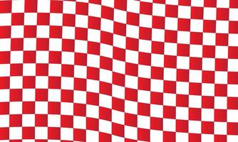 Red and white checker pattern background, Racing flag vector
