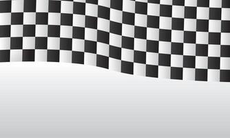 Wave black and white checker pattern background, Race flag vector
