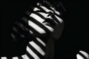 A portrait of a beautiful and sensual woman. AI generate photo