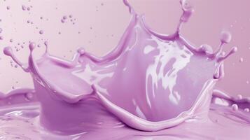 Light purple milk liquid with a smooth background. photo