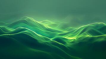 Abstract green mountain landscape background with flowing lines. photo