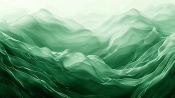 Abstract green mountain landscape background with flowing lines. photo
