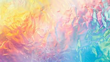 A rainbow colored iridescent holographic background with soft gradient colors. photo