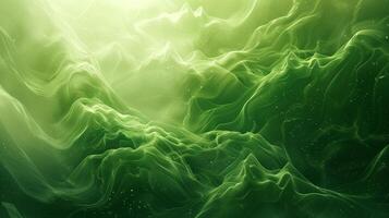 Abstract green mountain landscape background with flowing lines. photo