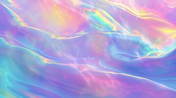 A rainbow colored iridescent holographic background with soft gradient colors. photo