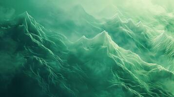 Abstract green mountain landscape background with flowing lines. photo