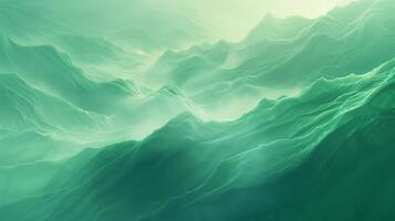 Abstract green mountain landscape background with flowing lines. photo