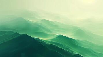 Abstract green mountain landscape background with flowing lines. photo