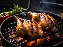 Grilled chicken or roasted bbq photo