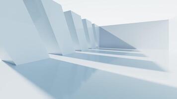 White abstract architecture background, 3d rendering. video