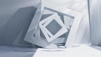 White abstract architecture background, 3d rendering. video