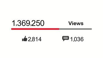 Views Count Rising Animation in Real Time video
