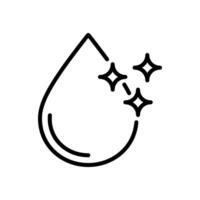 Clean water drop, pure water droplet, fresh drinking water icon in line style design isolated on white background. Editable stroke. vector