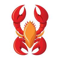 a red crab with orange claws on a white background vector
