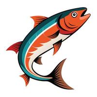 a fish with a red, orange and blue stripe vector