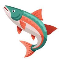 a fish with a red, green and orange body vector