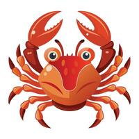 a cartoon crab with big eyes and big claws vector