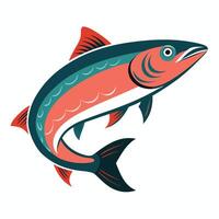 a fish with a red and blue tail on a white background vector