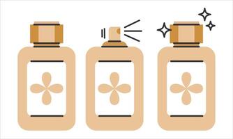 Set of perfume thin line icons.Eau de toilette. Perfume spray container isolated on white background.Editable Stroke. illustration EPS 10 vector