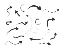 Set arrow icons Collection different types of arrows sign Black arrows fully editable vector