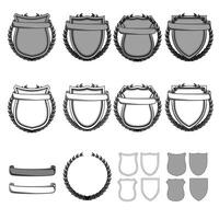 Badges and Shields Creation Set with Editable Components vector