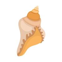 Beige light shell in a modern style in the shape of a cone on a white background. vector