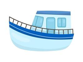 Yacht in modern flat style on a white background. icon, marine theme vector