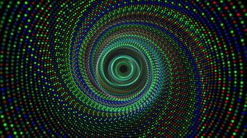 colorida túnel fundo fez do torcido psicodélico enfeites dentro uma forma do redemoinho com comovente Câmera efeito. brilhante animação do vôo através ondulado tubo com brilhando trippy arte padrões. 4k 60. fps video