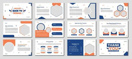Education PowerPoint presentation slides template design. Use for modern keynote presentation background, brochure design, website slider, landing page, annual report, vector