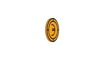 Animated rotating euro coins on a white background, suitable for intro animations video