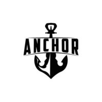 Marine ship anchor logo simple minimalist design anchor illustration simple marine symbol template vector