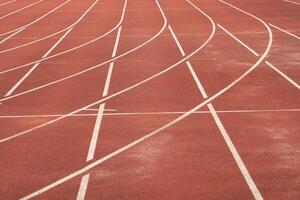synthetic track in the athletics stadium photo