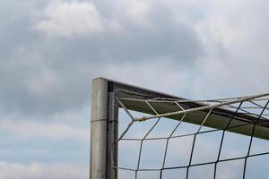 Corner of a football goal photo