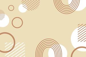 Abstract modern background with geometric shapes in boho style in nude brown colors. Flat illustration. vector