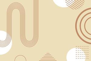 Abstract modern background with geometric shapes in boho style in nude brown colors. Flat illustration. vector