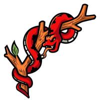 snake wrapped around a tree design vector