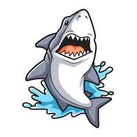 Smiling Shark Cartoon Mascot Character vector