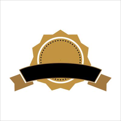 Flat shield badge icon element
