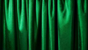 captures the luxurious texture of velvet curtains in a green hue, creating a soothing and elegant abstract background photo