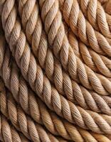 Texture of Jute. Twisted linen rope. as background. top view. pattern texture background photo