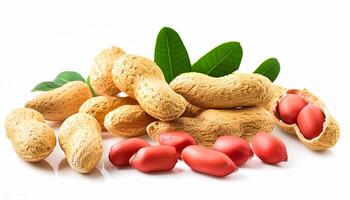 Peanut nuts isolated, peanut seeds isolate, white background, peanut nut isolated on white photo