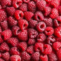 Close-up of ripe raspberries pattern texture background. photo