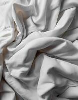 Background concept. Blankets that are still wrinkled have been used. The white blanket is crumpled and shabby. Pattern texture background photo