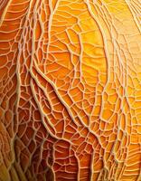 A close-up photo of a ripe melon. Pattern texture background