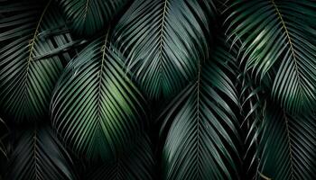 Nature view of green leaf and palms photo